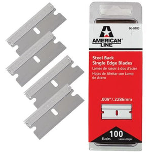 Steel Back Single Edge Razor Blades - Pk. 100