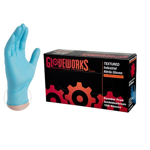 Gloveworks® Blue Nitrile Disposable Gloves - Pk. 100