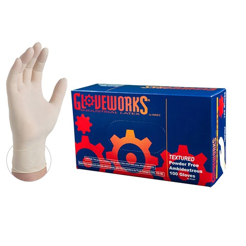 Gloveworks® Latex Powder Free Disposable Gloves - Pk. 100